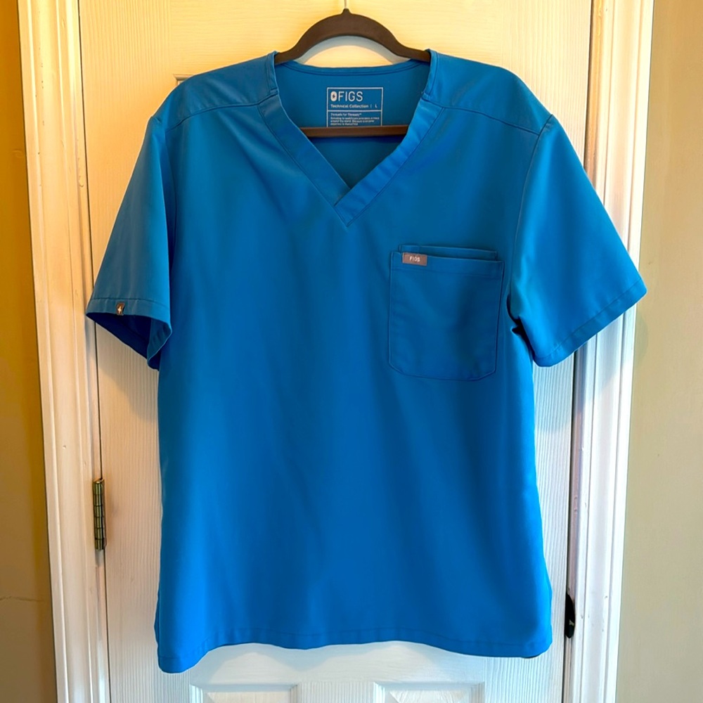 Men’s Scrub Top - Leon - Large - Blue